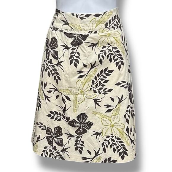 H & M Skirt Size 10 Tropical Floral A-Line Cotton Back Zip Lined Hibiscus Y2K - Picture 7 of 7